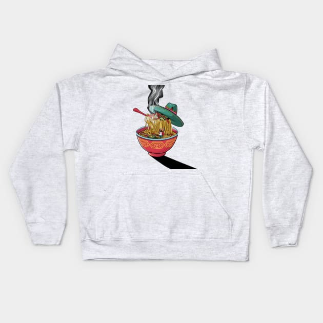 Mexican style ramen noodles bowl for Mexico lovers Kids Hoodie by Spaceboyishere